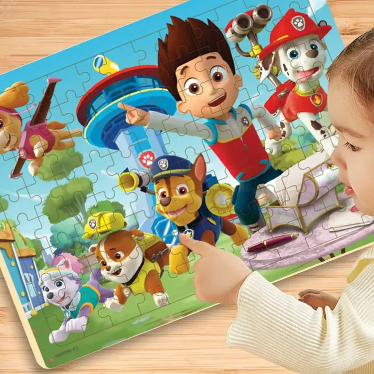 汪汪队拼图3-4-5-6-7岁儿童幼儿园早教益智力卡通木质卡片玩具