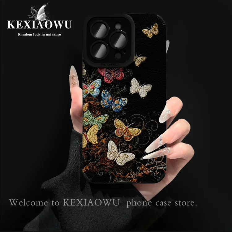 轻奢瞳眼复古蝴蝶适用苹果17PROMAX华为vivo小米oppo手链手机壳