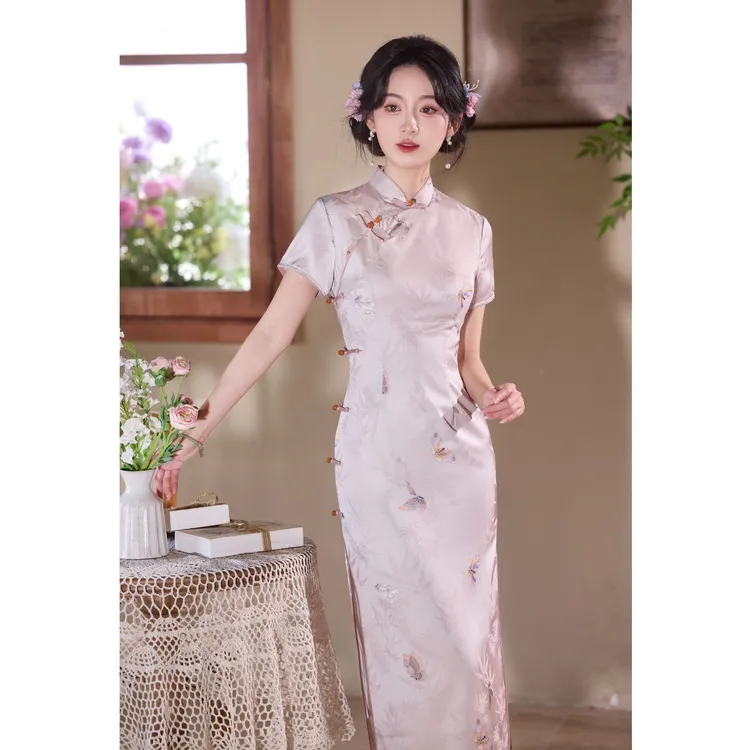 新中式古典气质短袖旗袍2025年夏季新款修身高级感提花年轻日常款