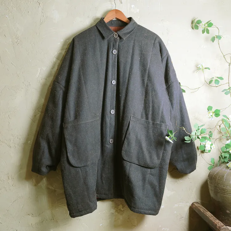 《为物》的作柞朴花野生柞蚕丝疙瘩绸香云纱棉衣0270物【云闲】