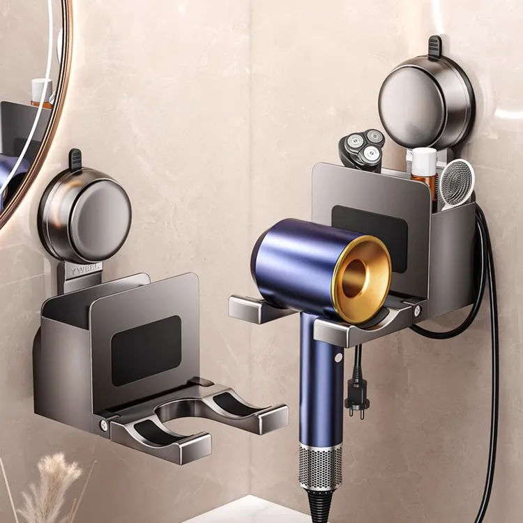 吸盘吹风机置物架免打孔卫生间壁挂式电吹风支架浴室风筒收纳架子