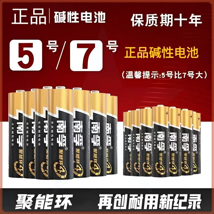 南孚正品电池碱性五号电池空调遥控器耐用电子5号7号电池聚能环4