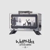 WKMini观火壁炉户外露营柴火炉小型便携折叠桌面焚火台烧水炉具