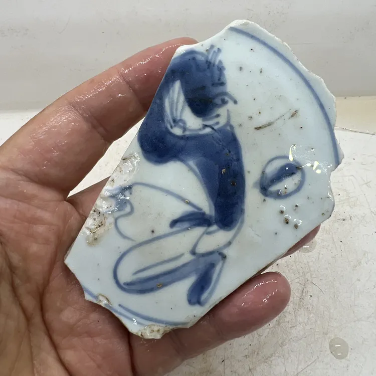 青花魁星踢斗瓷片标本