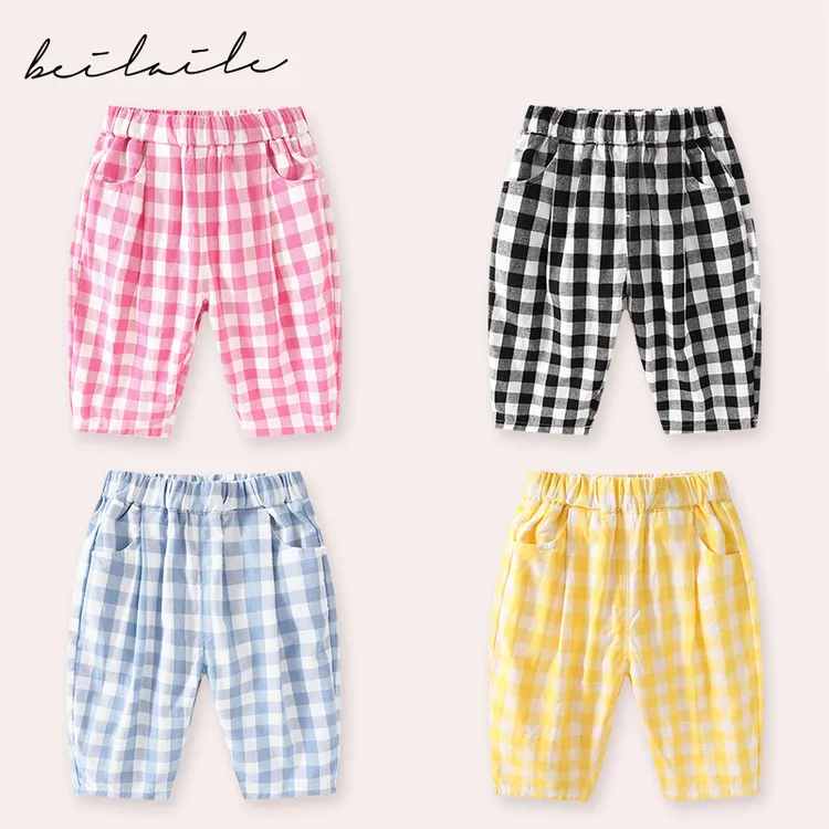 【大格休闲裤 棉长裤 小乐妈咪】女童款春装新款女宝宝裤子春秋B14