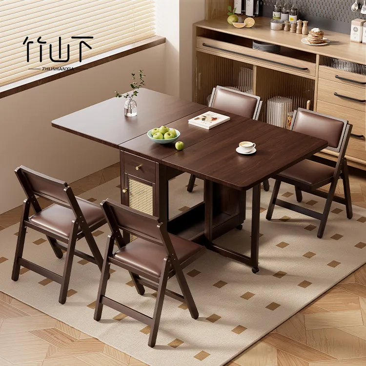 折叠桌子可移动书桌椅餐桌椅学习桌客厅家用阅读桌小户型伸缩饭桌