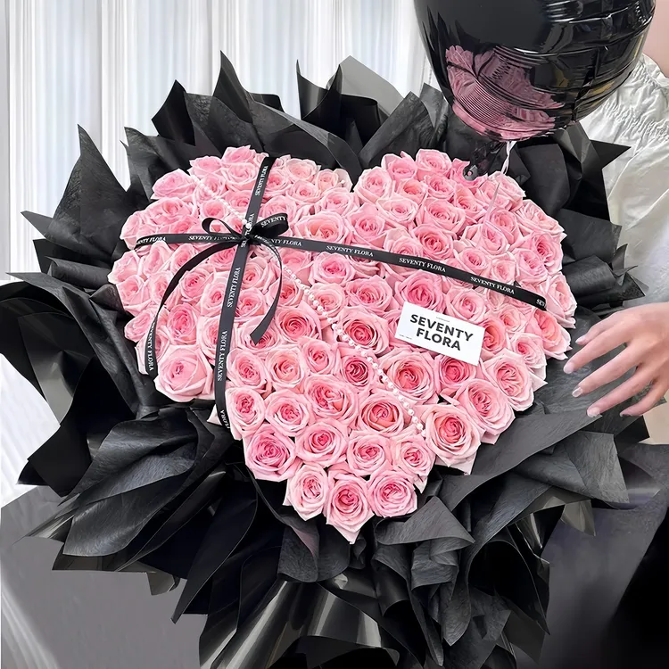 全国七夕鲜花速递同城配送99朵红粉玫瑰花束33朵订生日送女友礼物