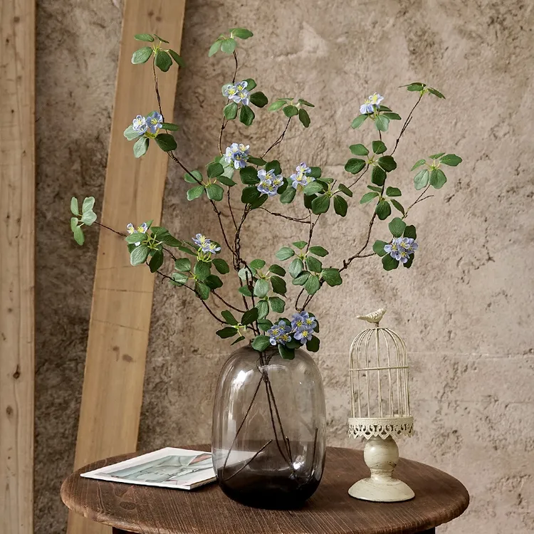 观音莲叶仿真花客厅餐桌仿生绿植干花塑料花假花插花摆件装饰摆设