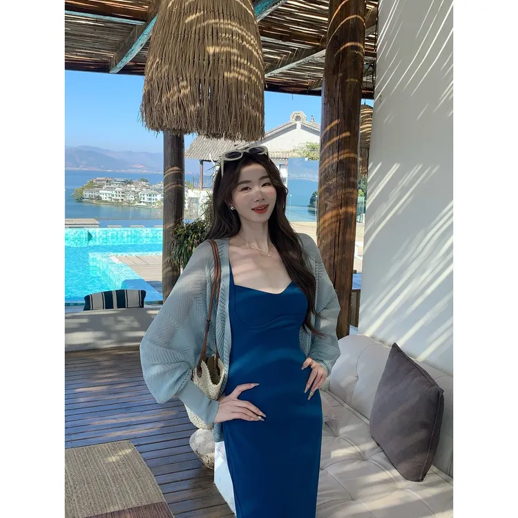 EIA一尧半熟甜心法式气质姐系穿搭吊带连衣裙春夏显白显瘦长裙