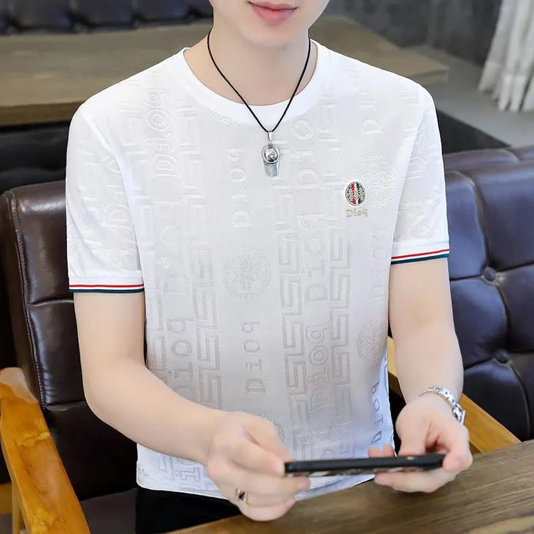 【TOMI GEROSS】汤米刺绣短袖T恤男士夏季薄款新款高端休闲速干上衣