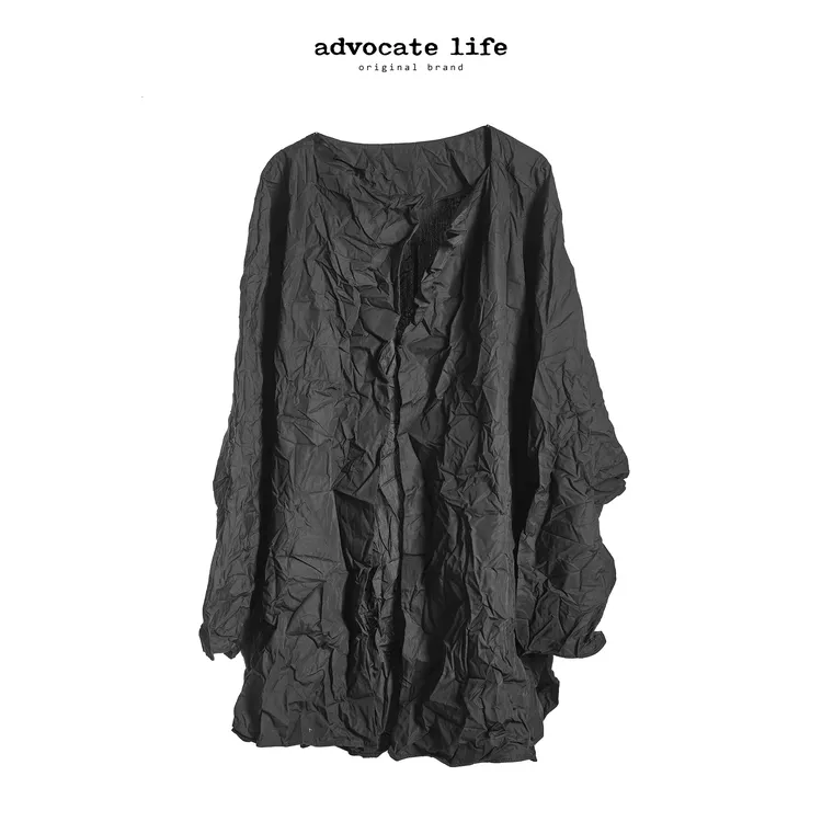 【AD专属】Advocatelife新品时尚休闲褶皱黑色春季薄外套JQ171320