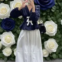 【安心推荐】韩系穿搭套装女秋季设计感长袖衬衫花苞半身裙两件套