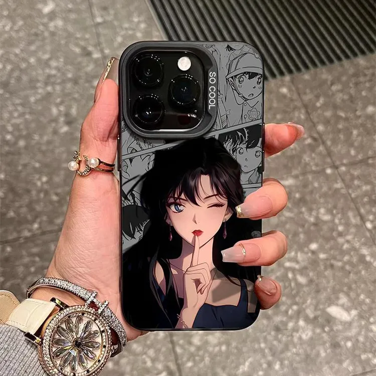 叮霖噤声小兰适用iPhone16/15promax元气磨砂12手机壳苹果14/13套