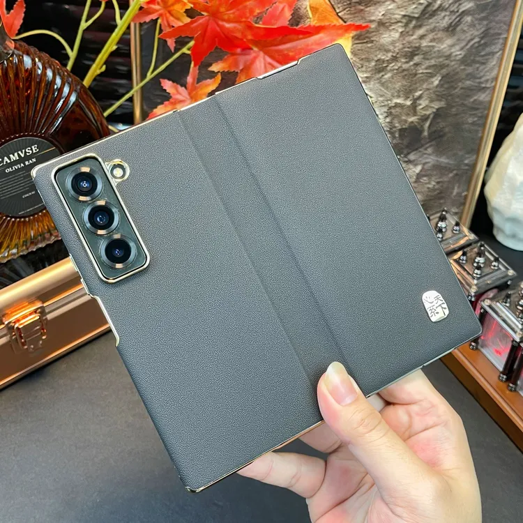 适用三星w25手机壳新款zfold7折叠屏真皮翻盖保护套全包防摔超薄