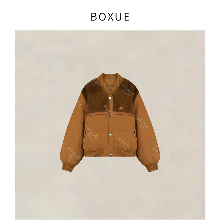 BOXUE“野菊”2025秋冬水貂毛皮90白鹅绒羽绒服#251023YR5919