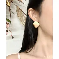 纯铜耳饰  阿琳ALIN同款同款哑光C型耳环女极简风磨砂百搭耳钉