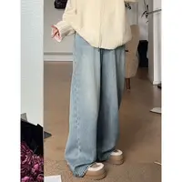 【瘦瘦】大码秋冬高腰超柔无弹加绒休闲梨形不贴腿牛仔裤F0062