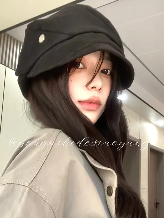 氛围感十足！日系软顶麂皮绒堆堆帽子女春秋贝雷帽女方圆脸天菜