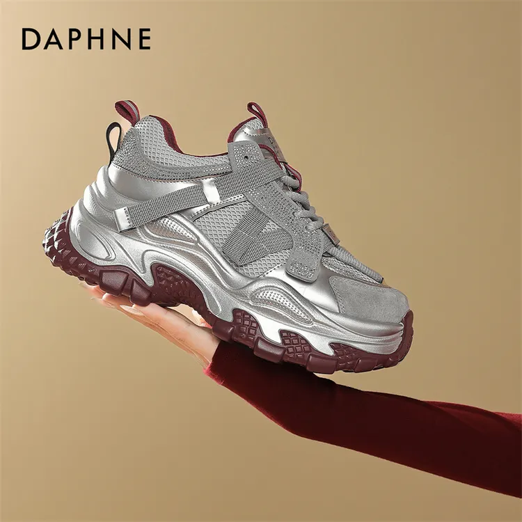 达芙妮时尚百搭老爹鞋2025年秋季新品高智淡人拼色休闲鞋运动鞋女