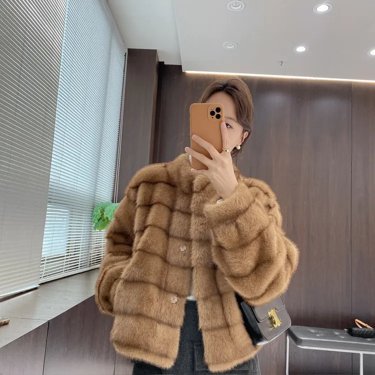 IMFLY金小金自制女装 毛毛外套DYW10203秋冬慵懒风轻奢洋气女外套