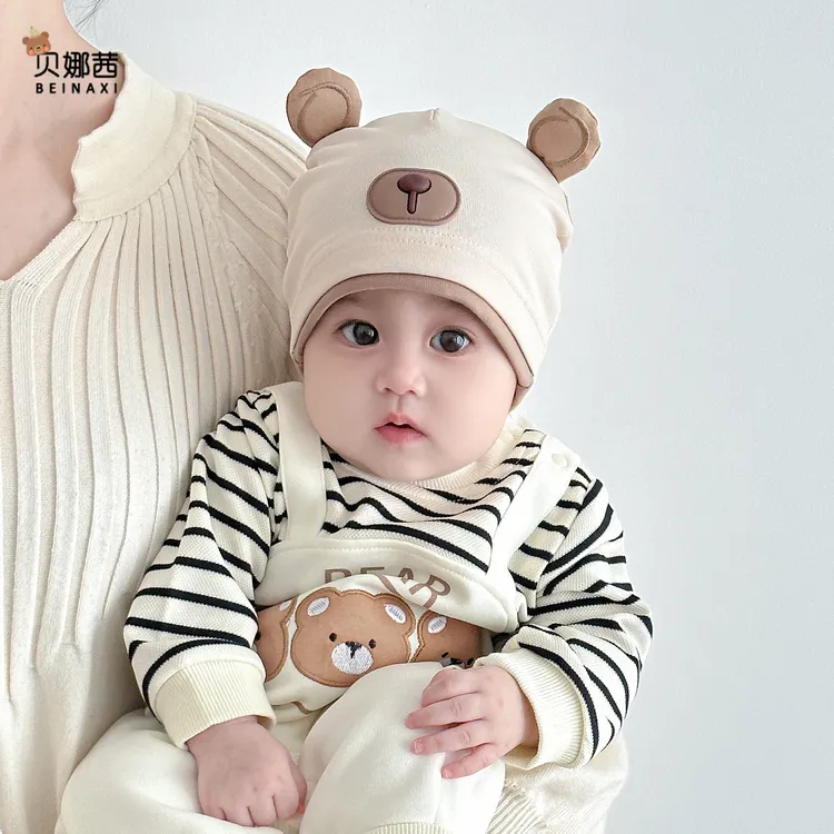 Beinaqian/贝娜茜婴儿帽子春秋季薄款宝宝男婴幼儿冬季套头帽