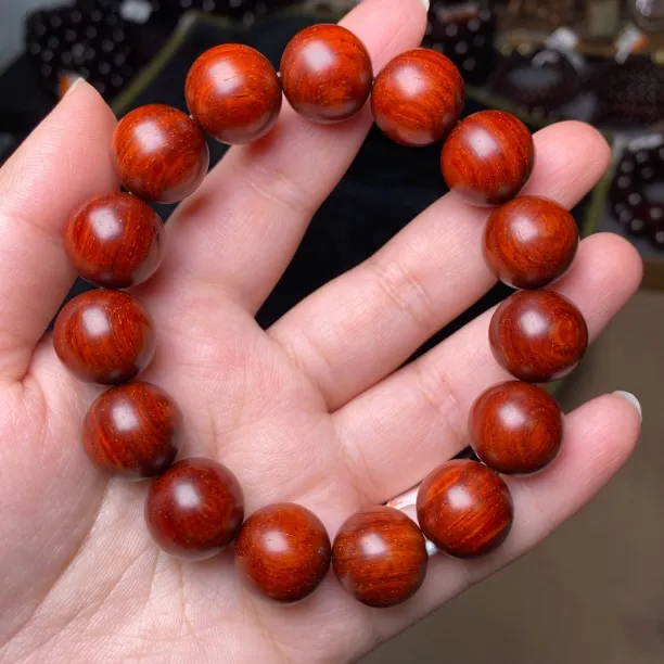 原汁原味 1.5cm 印度小叶紫檀 棕眼少 5A+鸡血红鳞底泥料