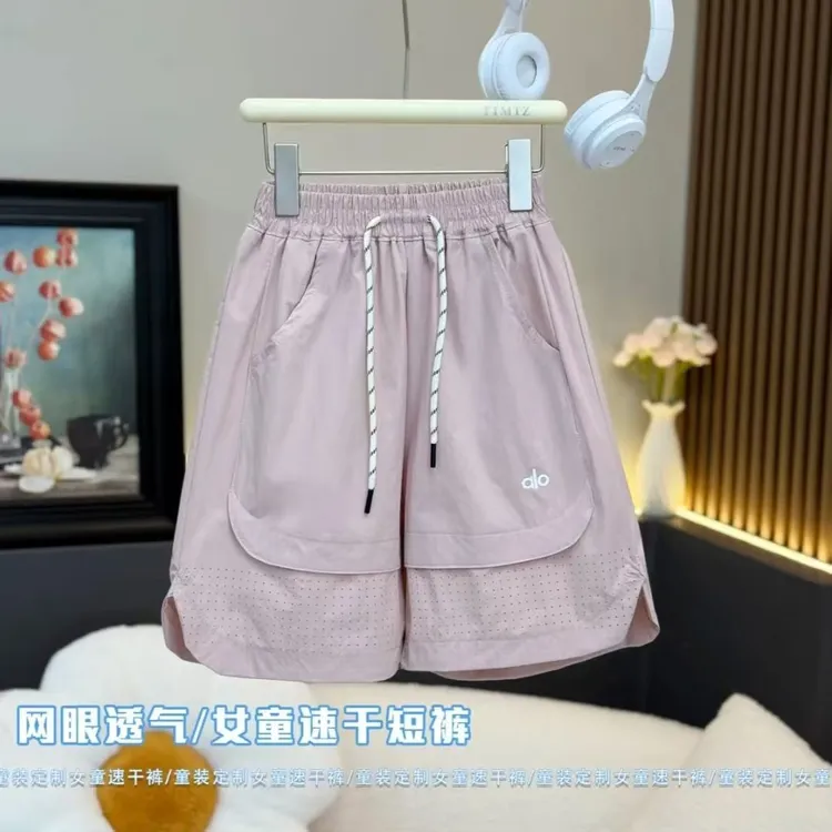 女童休闲速干短款2025夏季新款透气网眼宽松百搭五分裤