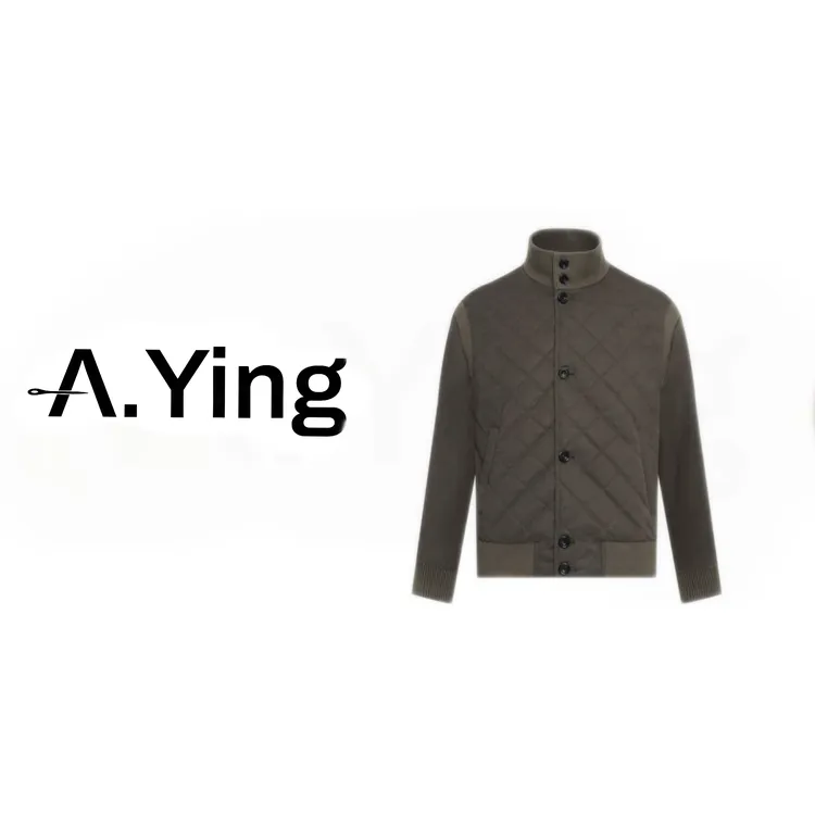 Thruem【25FW】L.P秋冬男双面穿绵羊毛藤格绗桑蚕丝棉服SD5B2362