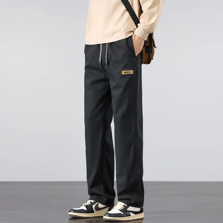 冬款加绒加厚休闲裤时尚长裤高级感气质百搭直筒男士裤子潮流