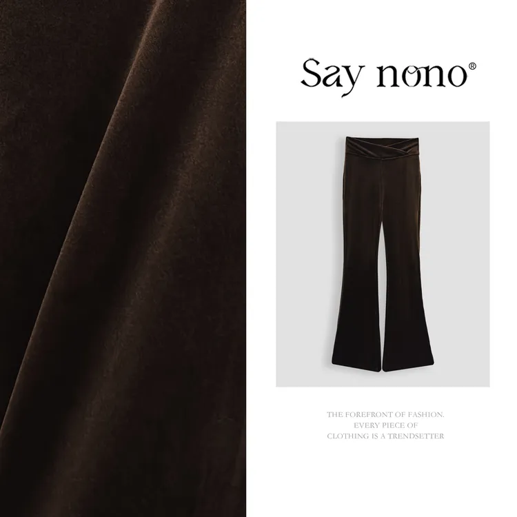 懒猫nono│Saynono 高腰微喇裤丝绒休闲裤休闲风轻熟风 GR0911SY