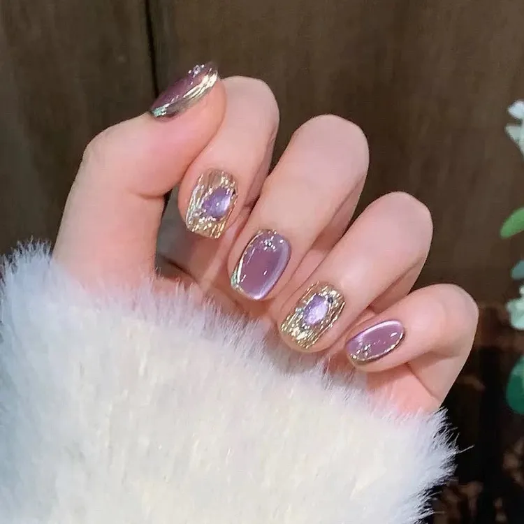 布契拉提穿戴甲新款宝石猫眼显白高级感新年美甲贴片美甲穿戴甲片