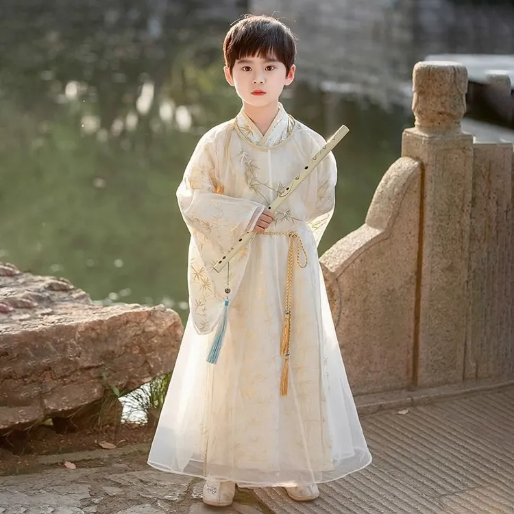 幼儿园汉服儿童新款春秋古装国风书生唐装广袖国学服国潮演出服