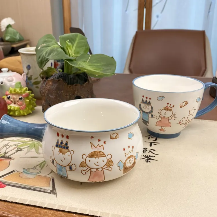 【兔兔家专属】【杯子系列】茶瓷手绘陶瓷可爱早餐杯
