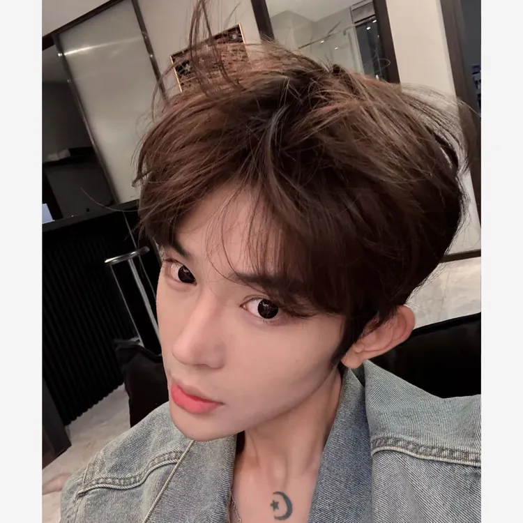 【路人哥专属】假发精修冷棕色假发男生微分碎盖短发自然蓬松全头套