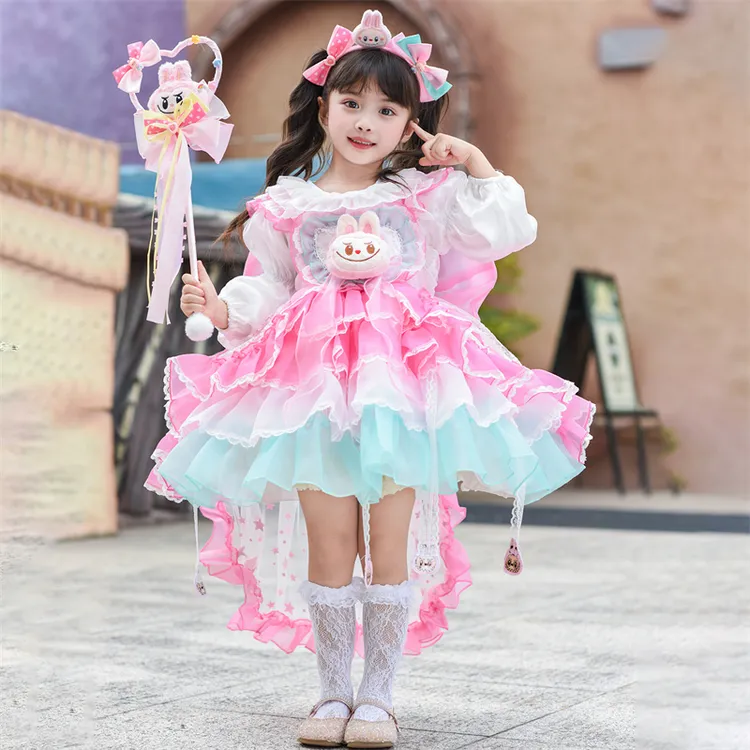 女童洛丽塔公主裙秋季新款卡通连衣裙女孩洋气生日礼服蓬蓬裙秋款