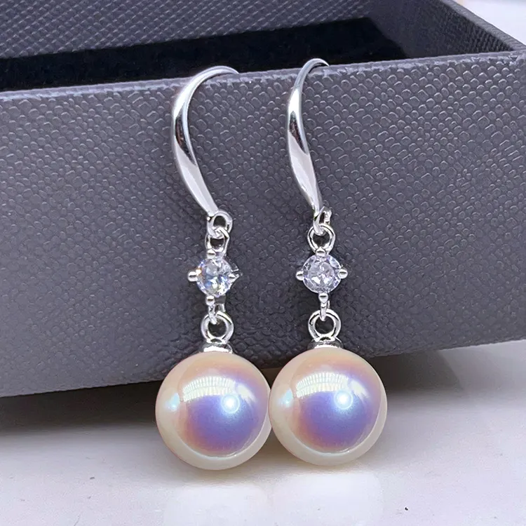 足银耳饰 足银999纯银珍珠耳环女高端人士气质妈妈耳坠时尚耳饰