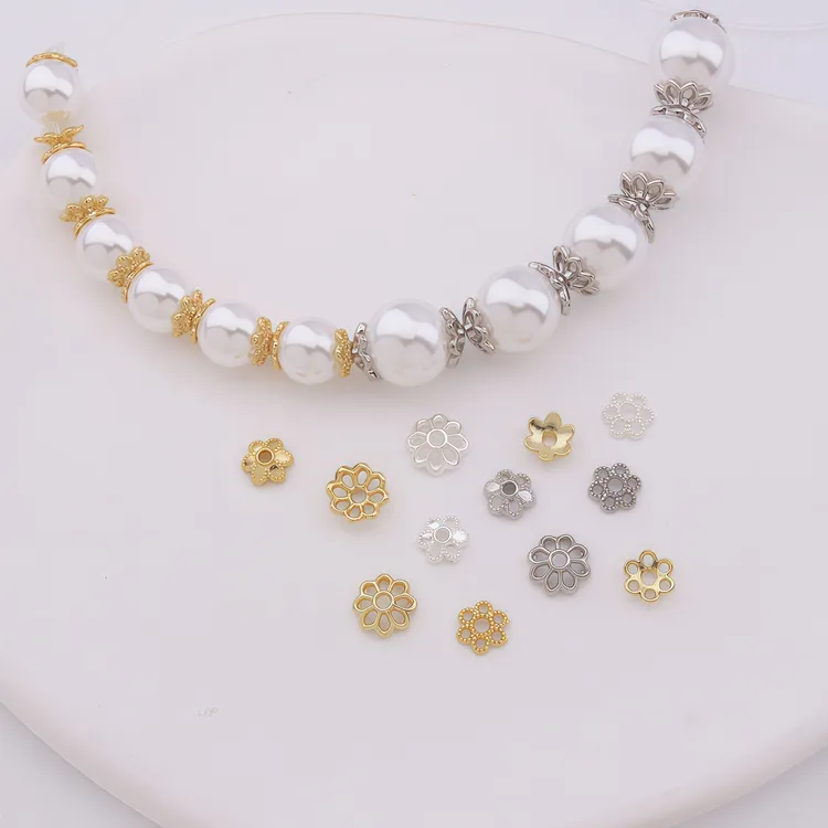 14K18K花托金色珠托花帽手工diy手链项链首饰品材料珍珠隔片配件