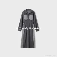 溶溶【银雾星河】RONGRONG 绵羊毛混纺撞色拼接小香连衣裙2520H801