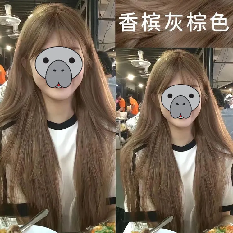 香槟灰棕色染发剂膏自己在家染显白学生免漂易上色植物不伤发男女