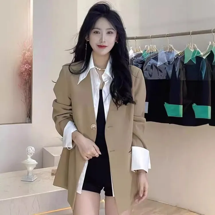 时尚百搭爆款西装新款气质垫肩休闲宽松高级感衬衫西服显瘦韩版