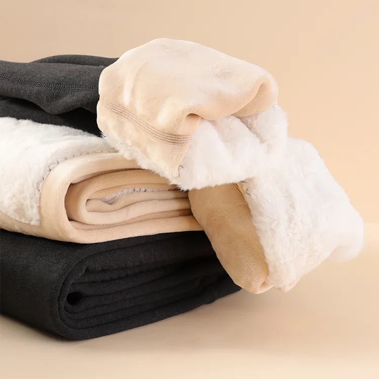 秋冬男女士保暖裤高腰打底裤德绒护膝护腰线裤高弹加绒加厚超柔绒