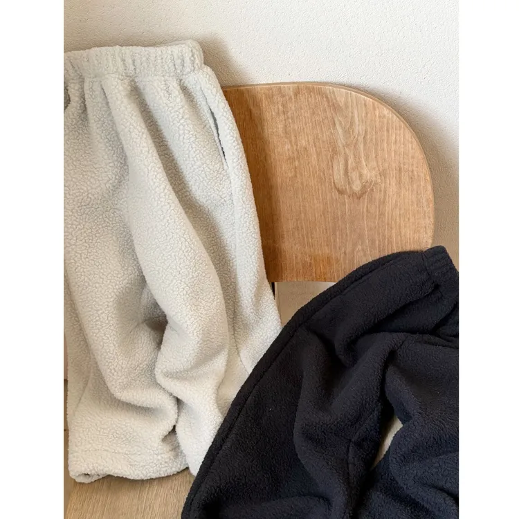 miniwhy亲子童装 | 版型绝！超厚大颗粒摇粒绒捏褶休闲裤运动 25冬