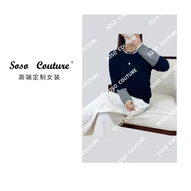 蜘蛛刺绣秋冬新款针织宽松百搭羊毛衫1051