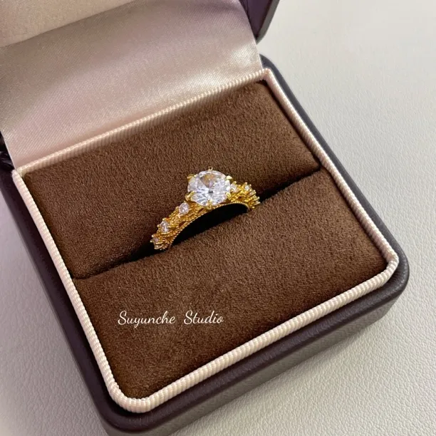 铜合金合成锆石戒指 Suyunche2631时尚欧美精致超闪经典戒指