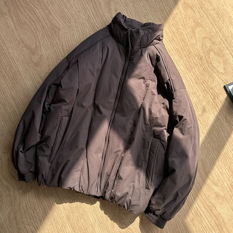 美式90白鸭绒立领羽绒服男冬季国潮高级感保暖羽绒衣宽松休闲外套