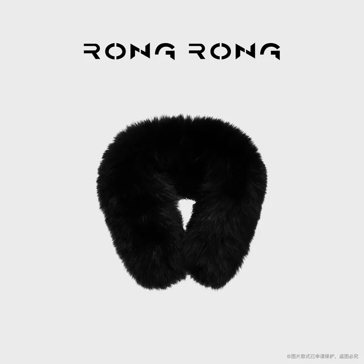 溶溶RONGRONG 100芬兰狐狸毛简约保暖奢感围脖SN8540