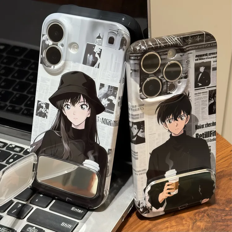 报纸小兰新一支架适用苹果16手机壳iPhone15小米14vivoppo华为p70
