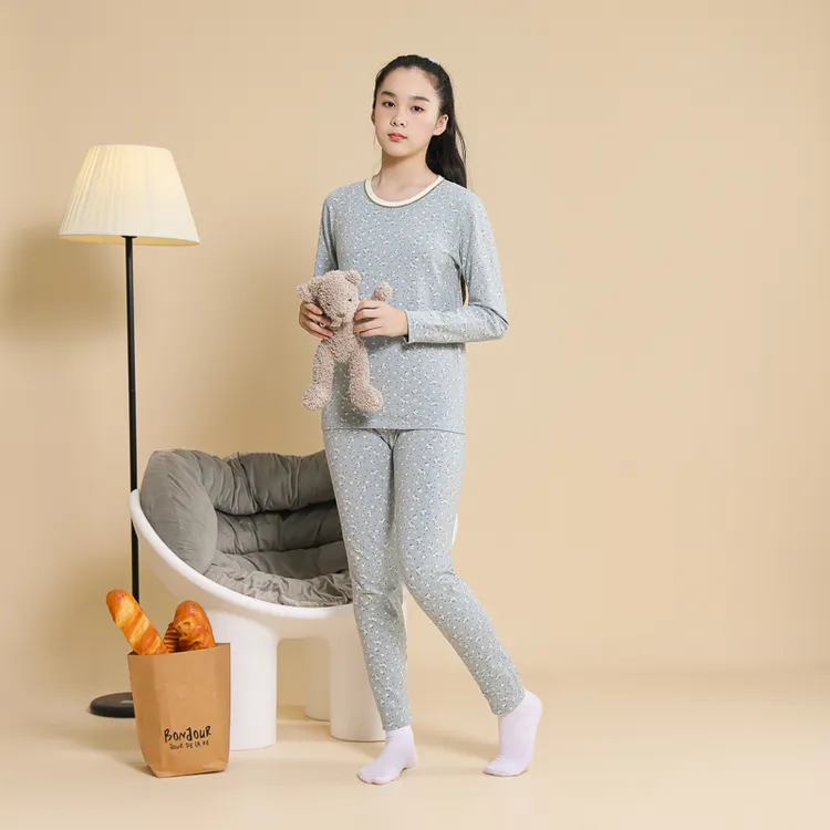 男大童秋衣秋裤纯棉青少年保暖内衣女孩棉毛衫高初中学生睡衣套装