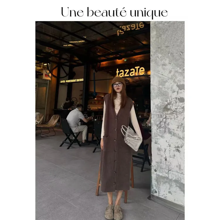 【日利纳】简约气质时尚休闲百搭轻奢宽松复古秋冬韩版设计感套装