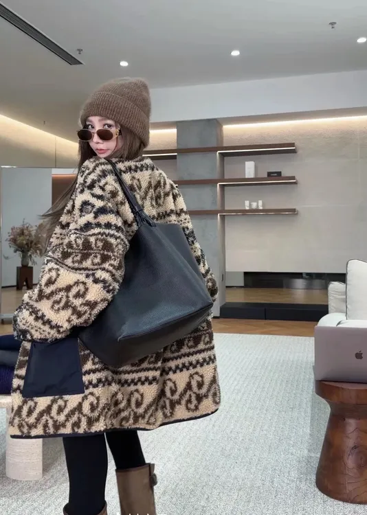 AMAZING IN | 仿羊羔毛 | 费尔岛双面穿外套A251202-AI5CDTJ29951